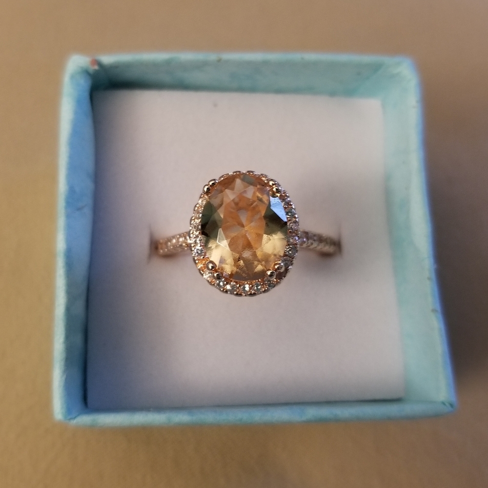 Morganite Ring w/ 18K Rose Gold Filling